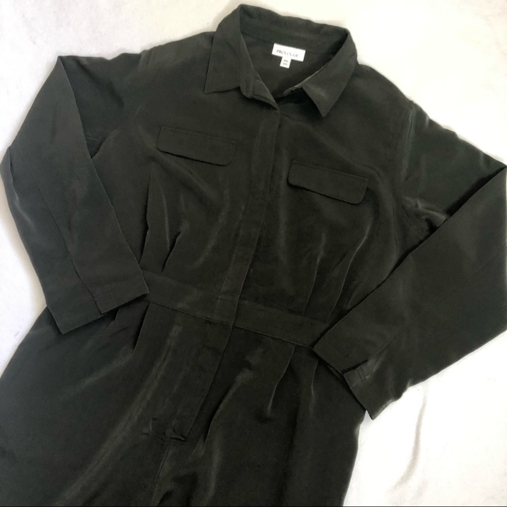 Prologue Green Military Long Sleeve Jumpsuit
